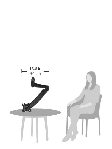 StarTech Wall Mount Monitor Arm 12in to 34in up to 19.8lb/9kg, VESA, Black - color: Black, style: Full-Motion