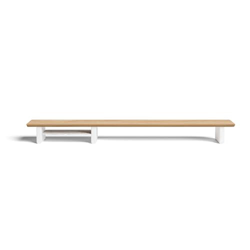 Raico Desk Cockpit Shelf Monitor Stand System Dual Screen Setup Wood Large Desk Accessory Organizer Unit (Oak, Full Length v2 | 45.7 Inches) - color: Oak, size: Full Length v2 | 45.7 Inches