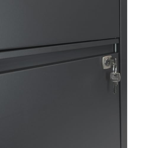 Bisley 2-Drawer Flush Front Vertical File Cabinet - Anthracite Grey - color: Anthracite Grey, size: 2 Drawer