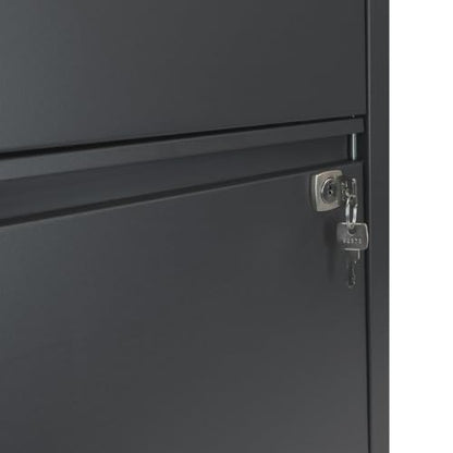 Bisley 2-Drawer Flush Front Vertical File Cabinet - Anthracite Grey - color: Anthracite Grey, size: 2 Drawer
