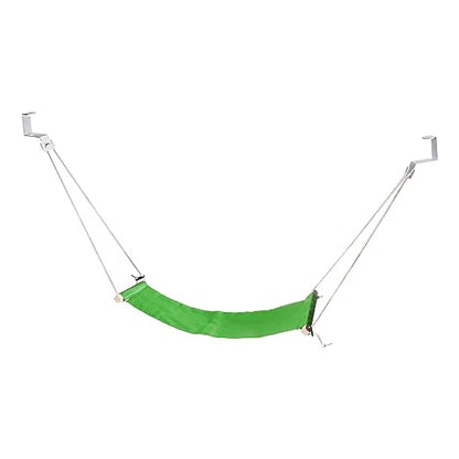 PATIKIL Foot Hammock Under Desk, Adjustable Foot Rest Sling with Hooks Portable Desk Footrest for Airplane Travel Home Office, Green Style 1 - color: Green