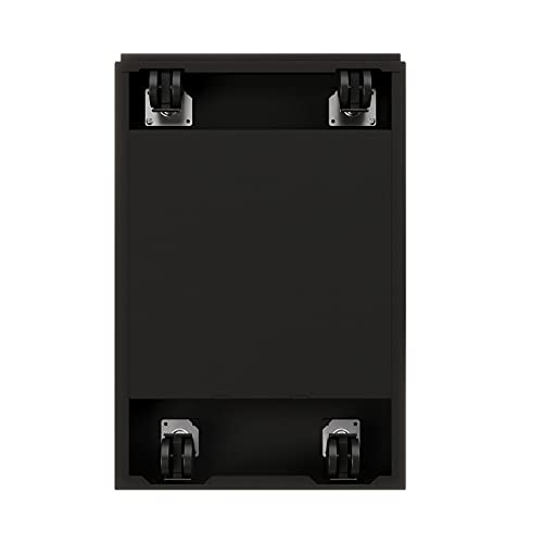 20 Inch Deep Metal Mobile Pedestal File 2 Drawer Box-File with Full Width Pull, for Home and Office, Holds Letter Width Hanging Folders, Black - color: Black