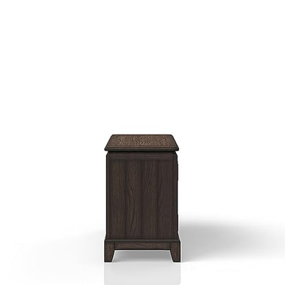 Chocolate Office Storage Credenza with Adjustable Shelves and Locking Doors for Home or Business Use Durable Wood Construction