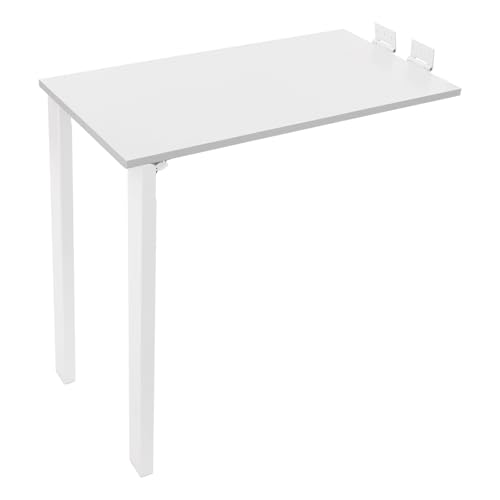 Solid Wood Wall Folding Desk Fold Down Table Foldable Table 132lbs for Home Office White