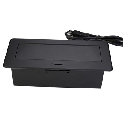Pop Up Power Outlet, Conference Table Recessed Power Outlet Desktop Socket with PD 20W USB C Fast Charge, Stainless Steel Receptacle Outlet for Conference Office Countertop