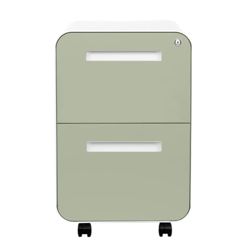 Laura Davidson Furniture Stockpile 2 Drawer Mobile File Cabinet with Lock - Under Desk Metal Filing Cabinet, Legal/Letter File Folders, Wheels and Stationary Feet, Pre-Assembled, Sage Green - color: Sage Green