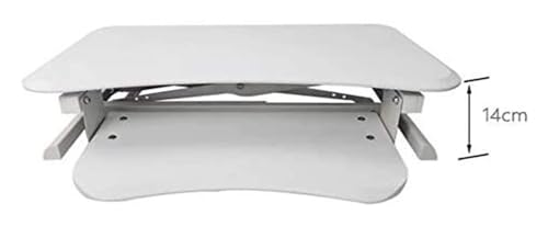 Lifting Desktop Computer Table,Standing Desk， Converter Board Display Workstation Office Stand Demo Laptop Lifter Easy to Sit Or to Reduce(White) - color: White