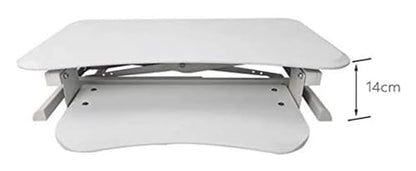 Lifting Desktop Computer Table,Standing Desk， Converter Board Display Workstation Office Stand Demo Laptop Lifter Easy to Sit Or to Reduce(White) - color: White