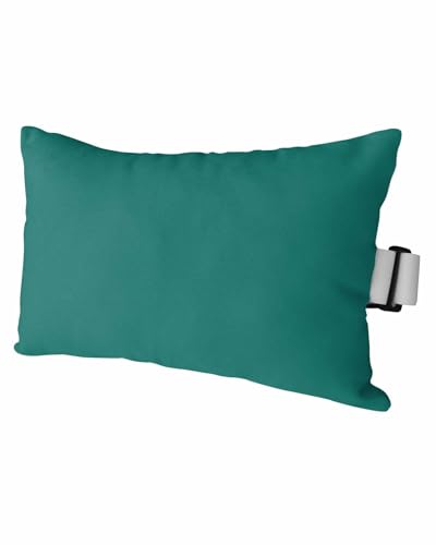 Outdoor Pillow for Lounge Chair with Strap & Insert Green Recliner Head Pillow Solid Green Color Waterproof Headrest Patio Lumbar Pillows for Beach Pool Office Chaise Chair 12x20 Inch - color: Dark Green, size: 1 Pack - 12"x20"