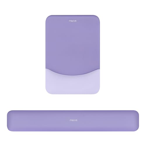 MOSISO Wrist Rest Support Mouse Pad & Keyboard Set, Purple | Rectangular Ergonomic Mousepad, Non-Slip Base, Home/Office Pain Relief & Easy Typing, Neoprene Cloth & Raised Silicone Lining - color: Purple