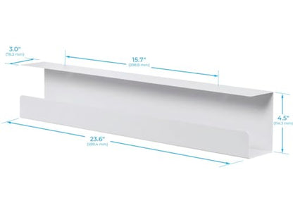 Monoprice Under Desk Cable Tray - Steel with Power Supply and Wire Management - Workstream Collection White