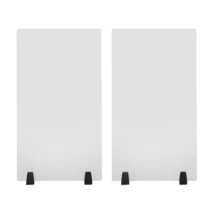 24×18Inch Dual Frosted Glass Desk Divider, 2 Pack Acrylic Desk Privacy Panel Office Partitions Clamp-on Desk Privacy Divider for Home School Classroom Teacher Supplies
