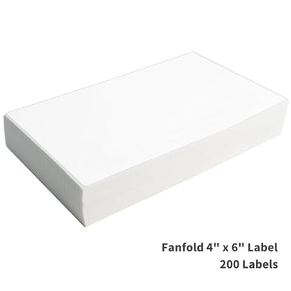 L LIKED 200 4x6 Thermal Labels Fanfold, Direct Thermal Shipping Labels - Perforated and Strong Adhesive - size: 200 Labels