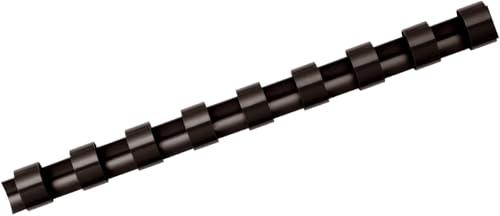Fellowes A4 12 mm Plastic Binding Combs for Comb Binding Machine, Binds 56 to 80 Pages, Black, Pack of 25 - color: Black, size: 12 mm