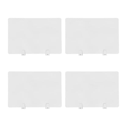 4PCS Desk Dividers Office Partitions, Privacy Desk Panel Protective, Acrylic Plexiglass Shield with Clamps for Offices Schools Call Centers - 23.6”L X15.8”W - color: Frosted