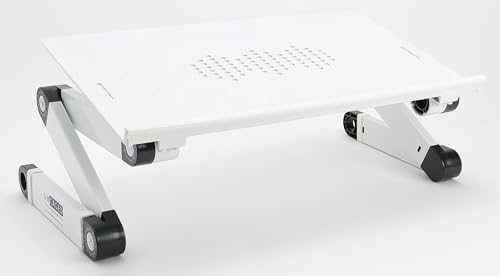 Uncaged Ergonomics WorkEZ Adjustable Laptop Stand for Desk, Laptop Stand Adjustable Height, Foldable Aluminum Cooling Computer Holder & Riser for Desk Bed, White, XL - color: XL-White
