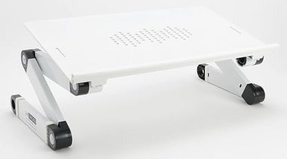 Uncaged Ergonomics WorkEZ Adjustable Laptop Stand for Desk, Laptop Stand Adjustable Height, Foldable Aluminum Cooling Computer Holder & Riser for Desk Bed, White, XL - color: XL-White
