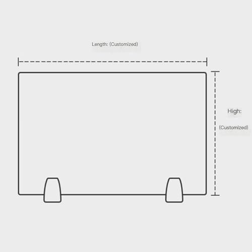 Desk Privacy Divider, Acrylic Acoustic Desktop Partition, Free Standing Frosted Screen with Clamps for Reducing Noise, Visual Distractions(80X40CM/31.5X15.7IN) - size: 80X40CM/31.5X15.7IN
