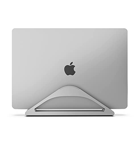 HumanCentric Vertical Laptop Stand for Desks in Space Grey, Upright Adjustable Holder to Dock Apple MacBook Stand, and Other Laptops to Organize Work & Home Office, Automatic Grip - color: Space Gray