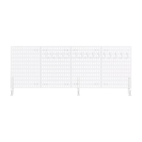 Desk Divider for Office, Desk Privacy Panels Tabletop Partition with 4 Boards & 3 Clamps, Clamp On Privacy Screen Shield for Office Counter, L46.5*H15.7in (White)