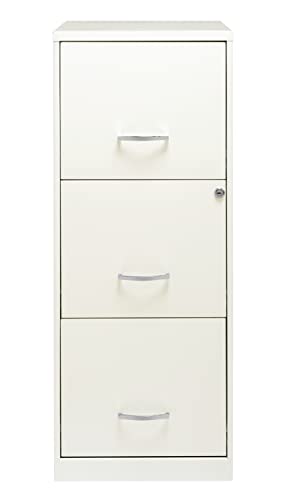 3 Drawer Vertical File Cabinet with Lock, Pearl White