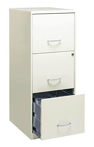 3 Drawer Vertical File Cabinet with Lock, Pearl White