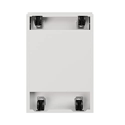 20 Inch Deep Metal Mobile Pedestal File 2 Drawer Box-File with Full Width Pull, for Home and Office, Holds Letter Width Hanging Folders, White - color: White