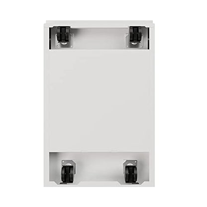 20 Inch Deep Metal Mobile Pedestal File 2 Drawer Box-File with Full Width Pull, for Home and Office, Holds Letter Width Hanging Folders, White - color: White