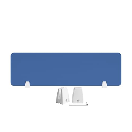 Acoustic Desk Divider Mounted Privacy Panel Desk Privacy Panel Reusable, Easy to Install Suitable for Classroom, Home, Office(Blue,35INx11IN) - color: Blue, size: 35INx11IN