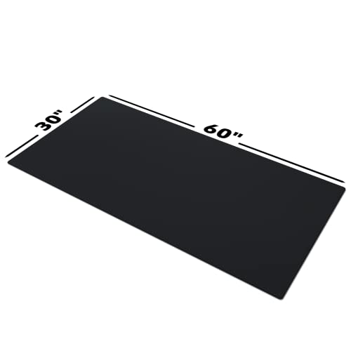 Giga Size Gaming Mouse Pad - Anti Slip Rubber Base - Stitched Edges - Large Desk Mat - 60" x 30" x 0.16" (Giga, All Black/No Logo) - color: All Black, size: 60" x 30"
