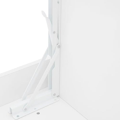 Floating Desk, 24" Wall Mounted Folding Desk with Bookshelf Folding Wall Desks Space Saving Workstation with Storage Shelves for Home Office Bedroom Study Room Small Space - color: White