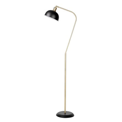 HarvestLand Halo Brass Floor Lamp with Adjustable Head Reading Light - color: Black