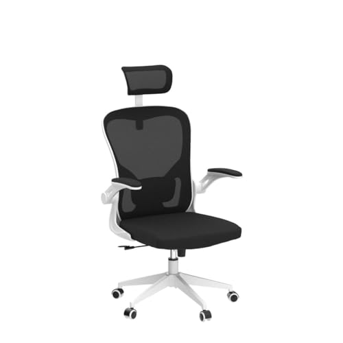 Monhey Ergonomic Office Chair, 90°-125° Tilt Back Home Desk Chair with 360° Swivel & Mute Wheels, High Back Mesh Computer Chair for Adults with Lumbar Support, 330 LBS Capacity (03White+Black) - color: 03white+black