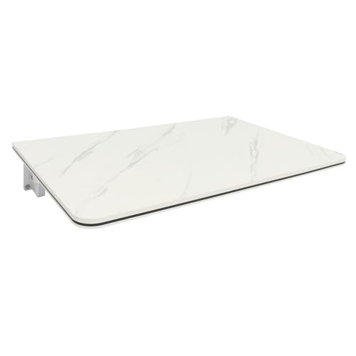 Folding Wall Mount Desk, Floating Computer Desk Fold Down Table for Laundry Room Home Office Workstation, Study Work Bench, Kitchen Dining, Small Spaces (White, 23.62 x 15.75 Inch) - color: White, size: 23.62 x 15.75 Inch