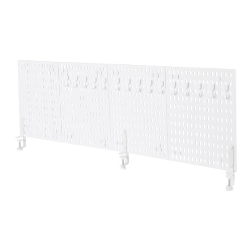 Desk Divider for Office, Desk Privacy Panels Tabletop Partition with 4 Boards & 3 Clamps, Clamp On Privacy Screen Shield for Office Counter, L46.5*H15.7in (White)