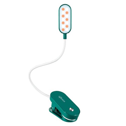 VAVOFO Rechargeable Book Light, 14 LEDs Eye Care Clip On Amber Reading Light for Bookworms Reading in Bed with 9 Colors 9 Brightness (Dark Green) - color: Dark Green
