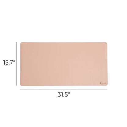 Smead Vegan Leather Desk Pad Mat, Office Desk Mat, Medium, Dusty Rose Pink | Waterproof desk pad protector, writing mat and desk blotter. Non-slip suede grips under a keyboard, mouse and notepad. - color: Dusty Rose Pink, size: 15.7" x 31.5"