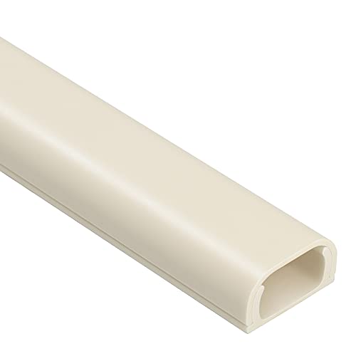 Wire Covers for 2 Cords, 116.5in Cord Hider On Wall Mounted, Beige Cord Cover Kit, Cable Cover Paintable, Cable Concealer for Extension Cord, Ethernet Cable, Speaker Wire Hider, W0.7in H0.4in - color: Beige, size: W0.7in X H0.4in X L116.5in