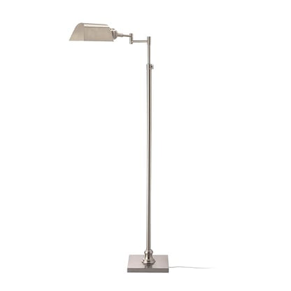 O’Bright Arcadia - Pharmacy Floor Lamp, Full Range Dimming, Swing Arm Task Lamp, E26 Socket, Bulb Replaceable, Adjustable Height 47” to 55”, 360° Rotatable Shade, All-Metal Design, Brushed Nickel - color: Brushed Nickel