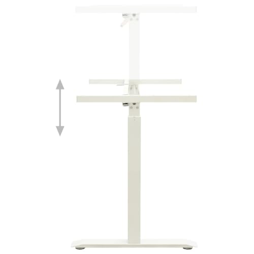 vidaXL Manual Height Adjustable Standing Desk Frame Hand Crank White | Easily change the height from 28 to 445 in, Modern look with a sleek white finish, Built from tough carbon steel - color: White
