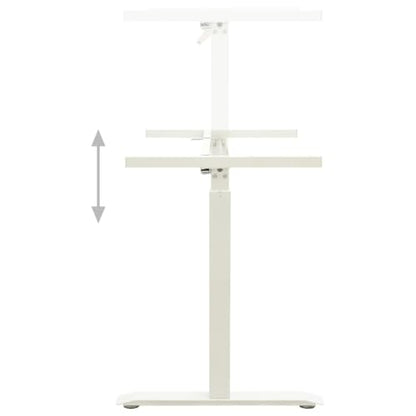 vidaXL Manual Height Adjustable Standing Desk Frame Hand Crank White | Easily change the height from 28 to 445 in, Modern look with a sleek white finish, Built from tough carbon steel - color: White
