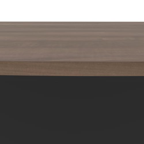 Bestar Connexion 72W Narrow Desk Shell in Antigua & Black - color: Antigua & Black