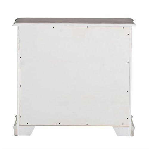 Ashford & Sons Jr Executive Media Lateral File Cabinet, Poplar Solids with White Oak and Birch Veneers, Weathered Brown Top Whitewash Finish, 2 Locking Full Extension Drawers, Antique Pewter Hardware - size: Lateral File