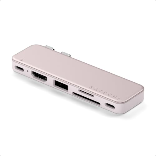 Satechi 6-in-2 USB-C Snap Hub, 4K/60Hz HDMI, for MacBook Neo, Blush - color: Blush