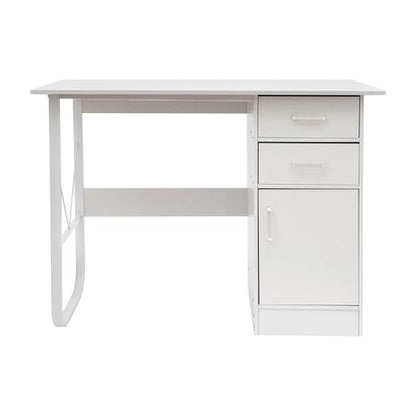 Computer Desk with Drawers, Office Desk with Storage Cabinet for PC Laptop, Wood Home Office Desk Vanity Desk for Work Study Gaming Writing Workstation