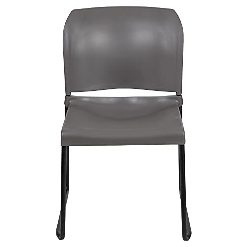 Flash Furniture Hercules Stack Chair, Black | Sled Base, Powder Coated, Contoured, 880 LBS. Weight Capacity - color: Grey, size: Set of 1