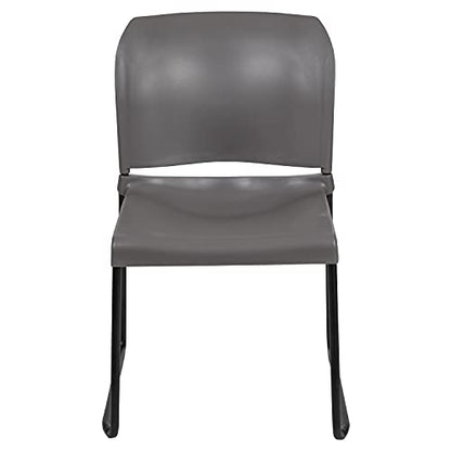Flash Furniture Hercules Stack Chair, Black | Sled Base, Powder Coated, Contoured, 880 LBS. Weight Capacity - color: Grey, size: Set of 1