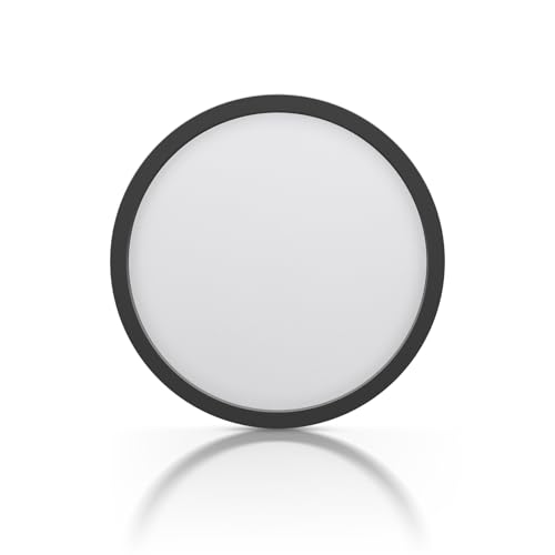 ECOELER 12inch Black LED Flush Mount Ceiling Light, 5CCT Selectable Surface Mount Flat Panel Light, 28W 2400Lm, Dimmable Low Profile Lighting Fixture for Kitchen, Bedroom, Laundry, ETL Listed - color: Black, size: 12Inch - 1PK