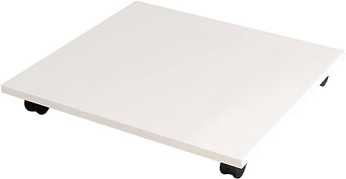 Printer Shelf Stand Under Desk Printer Stand with 4 Caster Wheels Office Movable Printer Copier Stand CPU Holder White Rolling Plant Rack Tray Printer Carts & Stands - size: 59*34cm