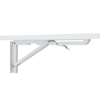 Laundry Room Folding Table Wall Mounted White MDF Fold Down Desk for Small Spaces Garage Shed Home Office Kitchen Bar Durable 100 lb Capacity Space Saving